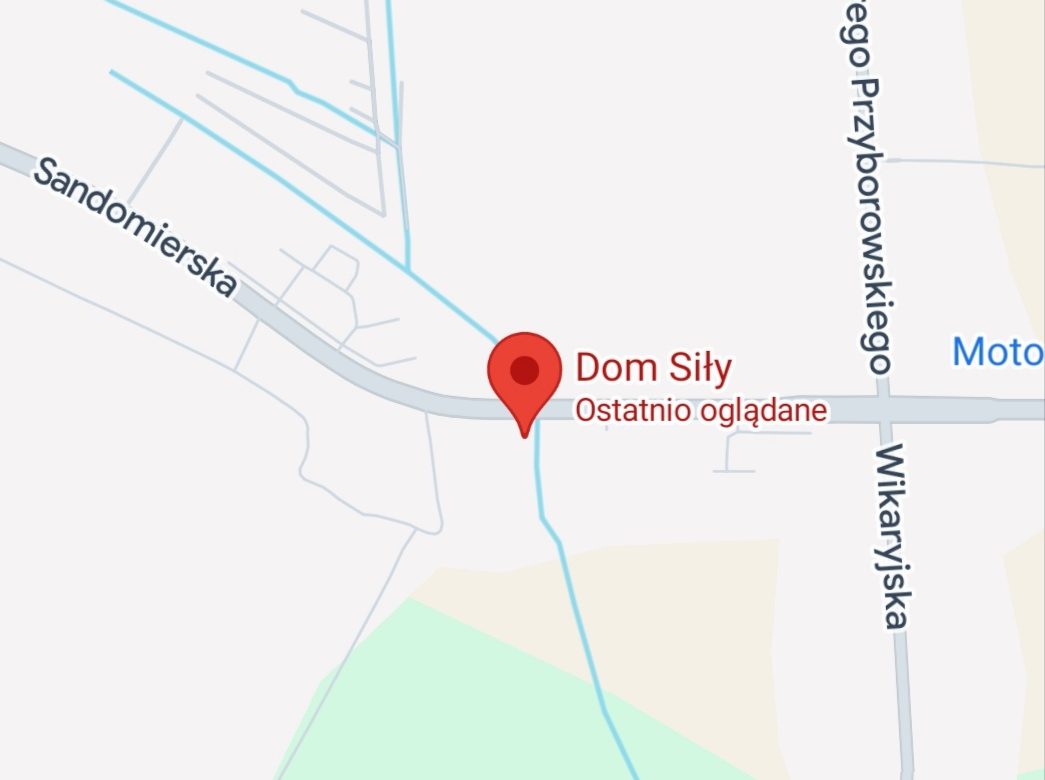 Mapa dojazdu: Dom Siły, Sandomierska 322 w Kielcach, przy skrzyżowaniu z Wikaryjską